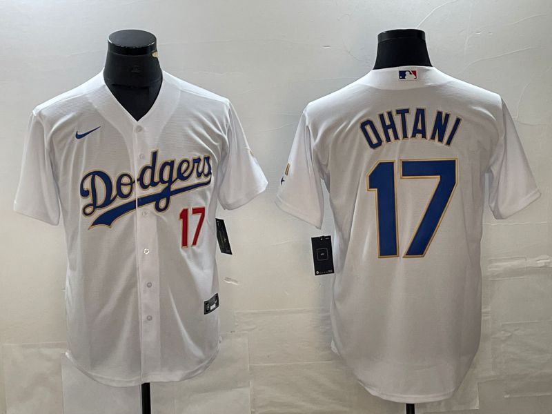 Men Los Angeles Dodgers #17 Ohtani White Nike Game MLB Jersey style 8